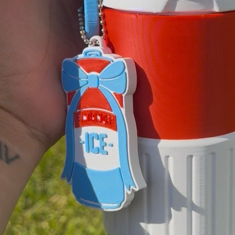 Red, white and blue can holder with 1 free can tab opener