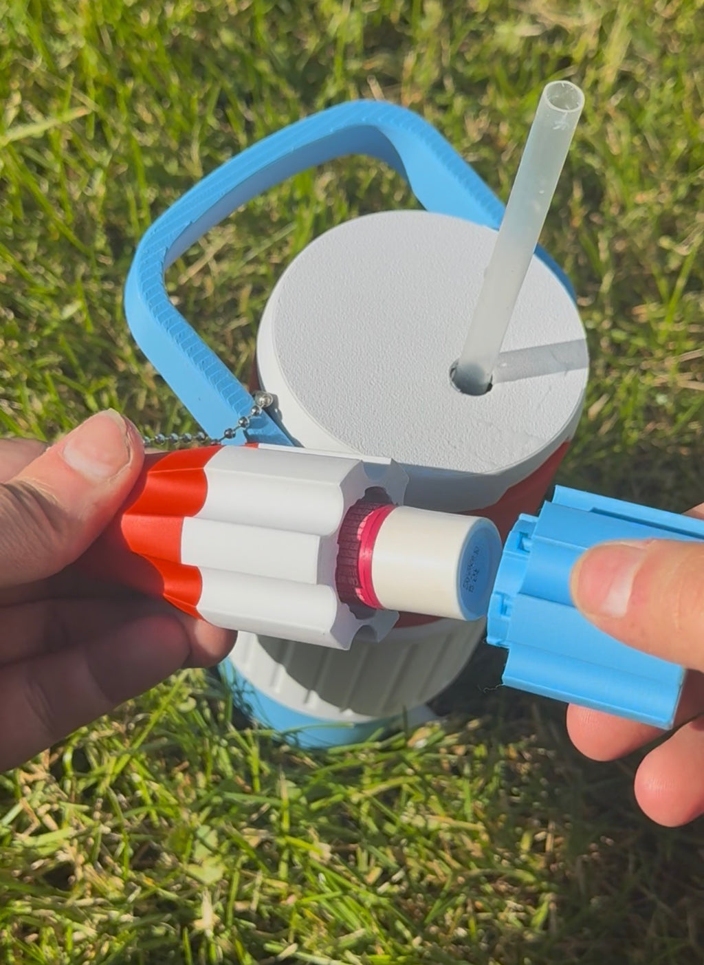 Patriotic chapstick holder keychain
