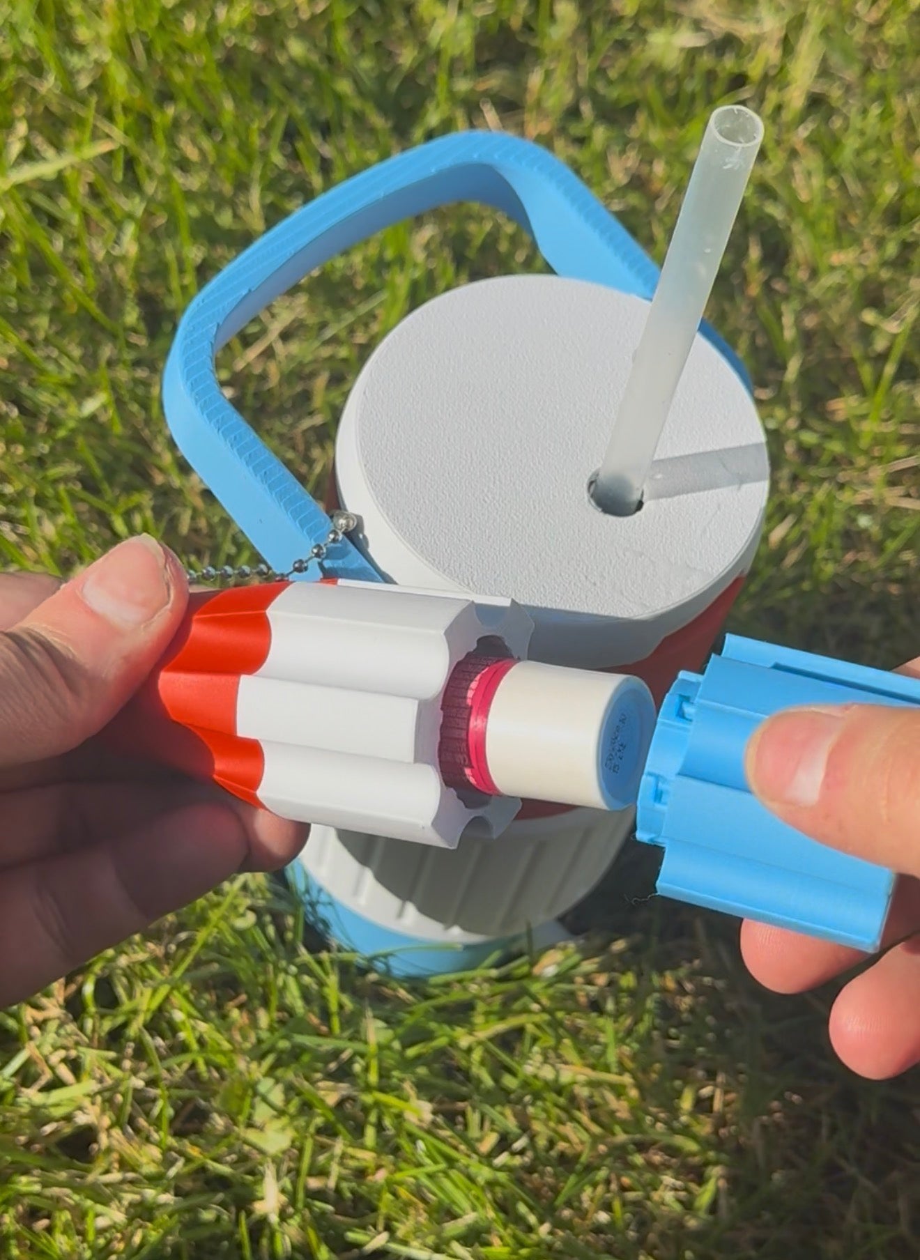 Patriotic chapstick holder keychain